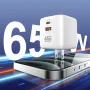 [GaN Tech] LDNIO Q2617 65W 2-Port USB Charger USB-A+USB-C Fast Charging Wall Charger Adapter EU Plug for iPhone 16 15 Pro 14 13 12 Pro Max for Xiaomi 15pro for Huawei Mate XT for Samsung Galaxy Z Flip6