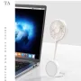 Magnetic Suction Fan USB Rechargeable 900mAh Foldable Mini Fan 3 Speed Adjustable Quiet Cooling Portable Multi-Angle Desktop Fan for Study Office