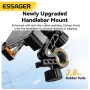 ESSAGER ES-ZJ28 Universal Bike Phone Holder Handlebar/Rearview Mirror Mount Bracket 360° Rotation for 4.7-6.7inch Mobile Phone Stand Shockproof Bracket