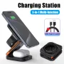 Bakeey 3'ü 1 arada 30W Katlanabilir Kablosuz Şarj Cihazı Hızlı Manyetik Kablosuz Şarj Standı Akıllı Telefonlar için iPhone 15 14 13 Airpods için Apple Watch için