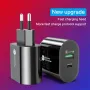 PD36W 2-Port USB PD Charger USB-A+USB-C PD QC3.0 Fast Charging Wall Charger Adapter EU Plug for iPhone 15 14 13 for Huawei Mate60 Pro for Samsung Galaxy S24 for Xiaomi 14pro