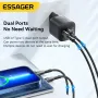 [GaN Tech] ESSAGER ES-CD31 20W 2-Port USB PD Charger USB-A+USB-C Fast Charging Wall Charger Adapter EU Plug US Plug for iPhone 16 16 Pro 15 14 13 Pro Max for Xiaomi 15 Ultra for Samsung Galaxy S25 Ultra for Huawei Pura X