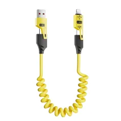 PD65W USB-A/Type-C на iP/Type-C пружинный телескопический кабель PD быстрая зарядка передача данных медный сердечник линейка длиной 1,5 м для iPhone 16 16 Pro 15 14 Plus 13 для Huawei Mate XT для Xiaomi 15pro для Samsung Galaxy Z Flip6