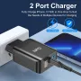 [GaN Tech]USLION 65W 2-Port USB PD Charger Dual 33W USB-A PD3.0 QC3.0 PPS Fast Charging Wall Charger Adapter EU Plug US Plug UK Plug for Xiaomi 12 for Redmi K30 Pro for iPhon13 for Samsung Galaxy S21