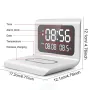 15W Wireless Charger Pad Stand with Alarm Clock and Thermometer Fast Charging Station for iPhone 16 16 Pro 15 14 13 Pro Max for Huawei Pura 80 Ultra for XIAOMi for SAMSUNG