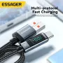 Cabo USB-A para Tipo C ESSAGER 7A QC de carregamento rápido com núcleo de cobre e transmissão de dados de 1 m/2 m de comprimento para iPhone 15 15 Plus, Samsung Galaxy Z Flip4, Huawei Mate 60 Pro e Xiaomi 13pro