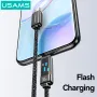 USAMS SJ744 100W Type-C - Type-C 流星光ディスプレイケーブル 急速充電データ転送 錫メッキ銅コアライン 長さ1.2m iPhone 16 Pro 15 Pro Max Huawei Mate XT Xiaomi MIX Fold4 Samsung Galaxy Z Flip6用