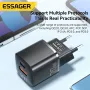 [GaN Tech] ESSAGER ES-CD31 20W 2-Port USB PD Charger USB-A+USB-C Fast Charging Wall Charger Adapter EU Plug US Plug for iPhone 16 16 Pro 15 14 13 Pro Max for Xiaomi 15 Ultra for Samsung Galaxy S25 Ultra for Huawei Pura X