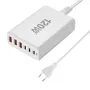 [GaN Tech] Chargeur USB PD 120 W 6 ports 3 USB-A + 3 USB-C Station de charge de bureau à charge rapide Prise UE pour iPhone 15 14 13 pour Huawei Pura 70 Ultra pour Xiaomi 14pro pour Samsung Galaxy S24