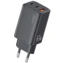 [GaN Tech] USAMS CC265 67W 3-Port USB Charger 2USB-C+USB-A Fast Charging Wall Charger Adapter EU Plug for iPhone 16 16 Pro 15 14 13 Pro Max for Xiaomi 15pro for Samsung Galaxy S25 Ultra