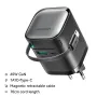 [GaN Tech] JOYROOM JR-TCL02 65W 2-Port USB Charger with Integrated Retractable USB-C Cable Fast Charging Wall Charger Adapter EU Plug for iPhone 16 16 Pro 15 14 13 Pro Max for Huawei Pura 80 Ultra for SAMSUNG for XIAOMI