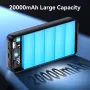 KUULAA RT-20 PD22.5W 20000mAh Power Bank LED Power Display External Battery Power Supply with 1 Input & 2 Outputs Fast Charging for iPhone 16 16 Plus 15 15 Pro 14 13 12 for Xiaomi 15 Ultra for Samsung Galaxy S25 Ultra