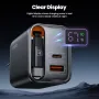 [GaN Tech] Toocki TCT67-34B1 67W 3-in-1 USB PD Charger with Retractable Cable PD Fast Charging Digital Display Wall Charger Adapter EU Plug for iPhone 16 16 Pro 15 14 13 Pro Max for Huawei Pura X for Xiaomi 15pro for Samsung Galaxy S25 Ultra