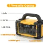 [USA Direct]PYS-PEI 300W/600W/1000W 299,5Wh/655Wh/1024Wh El Feneri Dijital Ekranlı Taşınabilir Açık Hava Güç İstasyonu Yedek Lityum Pil Güç Kaynağı AC/DC/USB/PD Tip-C Çıkışlı Jeneratör Karavan Kamp Seyahat Acil Durum