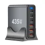 [GaN Tech] Bakeey YMX-435W 435W 6-Port USB PD Charger 3USB-A+3USB-C PD QC Fast Charging Desktop Charging Station EU Plug US Plug for iPhone 16 16 Pro 15 14 13 Pro Max for Samsung Galaxy S25 Ultra for Xiaomi 15 Ultra