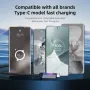 120W USB-A to USB-C RGB Cable Fast Charging Data Transmission Copper Core Line 1M/2M Long for iPhone 16 16 Pro 15 Pro Max for Huawei Pura X for Xiaomi 15Pro for Samsung Galaxy S25 Ultra