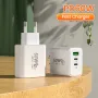 APD-60 60W 3-Port USB PD Charger Dual USB-C+USB-A PD QC3.0 Fast Charging Wall Charger Adapter EU Plug US Plug for iPhone 12 13 14 14Pro 14 Pro Max for Huawei Mate50 for Samsung Galaxy S23 for Redmi K60