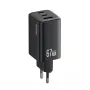 [GaN Tech] USAMS CC265 67W 3-Port USB Charger 2USB-C+USB-A Fast Charging Wall Charger Adapter EU Plug for iPhone 16 16 Pro 15 14 13 Pro Max for Xiaomi 15pro for Samsung Galaxy S25 Ultra