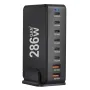 [GaN Tech]Bakeey 286W 8-Port USB PD Charger 2USB-A+6USB-C PD QC Fast Charging Desktop Charging Station EU Plug US Plug for iPhone 15 14 13 for Samsung Galaxy S24 for Huawei Pura70 Ultra for Xiaomi Civi 4 Pro