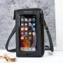 Touch-screen Mobile Phone Shoulder Bag Multi-function One-shoulder Versatile Transparent Mini Bag Zipper Mobile Phone Bag