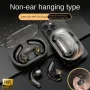 Fone de ouvido Y3 OWS Bluetooth 5.3 com diafragma de polímero, som estéreo 360 °, cancelamento de ruído CVC, display digital LED, ganchos de ouvido à prova d'água IPX5