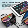 Carregador USB PD3.0 QC3.0 de 100 W com 8 portas Bakeey, estação de carregamento de mesa, carregador inteligente, carregador sem fio de 10 W, base de carregamento para iPhone 11 SE 2020, Huawei