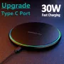 30W Wireless Charger Fast Wireless Charging Pad for Smart Phones for iPhone 16 15 14 13 Pro for Huawei Nova Flip for Xiaomi Civi 4 Pro for Airpods for Tablet