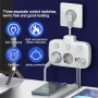 2500W 10A EU Plug Power Strip with 2AC+3USB-A+USB-C Fast Charger Multitap Electrical Wall Socket Extension Cord with On/Off Switch