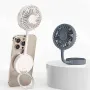 Magnetic Suction Fan USB Rechargeable 900mAh Foldable Mini Fan 3 Speed Adjustable Quiet Cooling Portable Multi-Angle Desktop Fan for Study Office