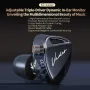 Auricolari cablati KZ Vader con triplo driver, monitor HiFi dinamico, interruttori di sintonizzazione, cuffie auricolari stereo da 3,5 mm in-ear