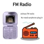 MaFam i17 Pro Mini 2G GSM 1.77 Inch Dual SIM Card Dual Standby 1000mAh FM Radio Large Button LED Flashlight Speed Dial Vibration Type-C Flip Feature Mobile Phone with 3.5mm Earphone Port