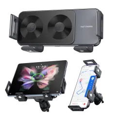 Bakeey S20A 15W Wireless Charger Fast Wireless Charging Bracket Air Outlet Car Holder Mount for iPhone 15 14 13 for Samsung Galaxy Fold Series