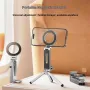 Aluminum Alloy Magnetic Phone Stand Lightweight Foldable Design Adjustable Multi-Purpose Device Holder Travel Clip Table Mount