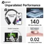 PICUN F8 Pro Wireless bluetooth 5.4 Headset Dual Noise Reduction Headphone ANC ENC Noise Cancelling 40mm Titanium-Plated Diaphragm Speaker AAC Audio 140H Playback Low Delay Removable Earmuffs Headphones with Mic