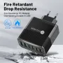 BK304 PD55W 6-Port USB PD Charger 3USB-A+3USB-C PD QC3.0 Fast Charging Wall Charger Adapter EU Plug US Plug for iPhone 16 16 Pro for Samsung Galaxy Z Flip6 for Xiaomi 15pro for Huawei Mate XT