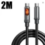 240W High-Speed USB Type C to Type C Charging Cable with LED Display for Car Quick Charge
