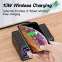 Carregador USB PD3.0 QC3.0 de 100 W com 8 portas Bakeey, estação de carregamento de mesa, carregador inteligente, carregador sem fio de 10 W, base de carregamento para iPhone 11 SE 2020, Huawei