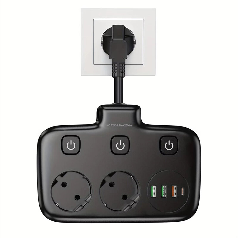 Black with 3 on/off Switch