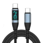 YC092 5A 240W من النوع C إلى النوع C كابل العرض الرقمي PD3.1 شحن سريع لنقل البيانات خط نحاسي أساسي معلب 0.5 متر / 1.2 متر / 2 متر طويل لجهاز iPhone 17 17Pro 16 15 Pro Max لهواوي ميت XTs ل SAMSUNG ل OPPO