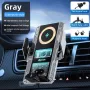 T9 Car Wireless Charging Holder 15W Fast Wireless Charger Auto Clamping Infrared Sensor 360° Adjustable RGB Lighting Aviation Alloy Air Vent Mount Stand for iPhone Samsung Xiaomi