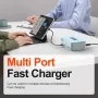 [GaN Tech]Bakeey WLX-818L 220W 6-Port USB PD Charger 2USB-A+4USB-C PD QC3.0 Fast Charging Desktop Charging Station EU Plug US Plug for iPhone 16 15 Pro 14 13 12 Pro Max for HUAWEI for SAMSUNG for Airpods for Apple Watch