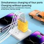 AD-67 40W 4-Port USB PD Charger 3USB-A+USB-C PD3.0 QC3.0 Fast Charging Wall Charger Adapter EU Plug US Plug for iPhone 16 15 Pro 14 13 12 Pro Max for Huawei Mate XT for Xiaomi 15pro for Samsung Galaxy Z Flip6