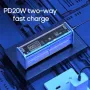 K32 100W 10000mAh/20000mAh Şeffaf Powerbank LED Ekranlı Harici Pil Güç Kaynağı 2 Giriş ve 3 Çıkış Desteği PD/QC/AFC/SCP Hızlı Şarj iPhone 16, 16 Pro, 15, 14, 13 Pro Max için Xiaomi 15pro, Samsung Galaxy S25 Ultra için