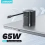 [GaN Tech] JOYROOM JR-TCL02 65W 2-Port USB Charger with Integrated Retractable USB-C Cable Fast Charging Wall Charger Adapter EU Plug for iPhone 16 16 Pro 15 14 13 Pro Max for Huawei Pura 80 Ultra for SAMSUNG for XIAOMI