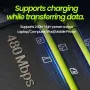 240W High-Speed USB Type C to Type C Charging Cable with LED Display for Car Quick Charge