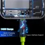 240W High-Speed USB Type C to Type C Charging Cable with LED Display for Car Quick Charge