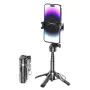 JC-25 Bluetooth Selfie Stick 360° Rotation Portable Mini 4 Leg Telescopic Stand with Wireless Remote for iPhone Android Phone Travel Vlog Photography