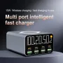 Bakeey WLX-M1 120W 8-Port USB PD Charger Wireless Charger 4USB-A+4USB-C PD3.0 PPS QC3.0 SCP FCP AFC Apple2.4 BC1.2 Fast Charging Digital Display Desktop Charging Station EU Plug US Plug for iPhone 16 16 Pro 15 14 13 Pro Max for iPad Pro for MacBook Pro