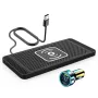 15W Car Wireless Charger Fast Wireless Car Charger Silicone Pad Stand for Smart Phones for iPhone 16 16 Pro 15 14 13 for Huawei Pura X for Xiaomi 15 Ultra for Samsung Galaxy S25 Ultra