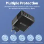 BK304-2A2C 100W 4-Port USB PD Charger 2USB-A+2USB-C PD QC3.0 Fast Charging Wall Charger Adapter EU Plug US Plug for iPhone 16 16 Pro 15 14 13 for Xiaomi 15pro for Samsung Galaxy Z Flip6 for Huawei Mate 70